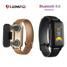 Load image into Gallery viewer, Newest IP67 Waterproof LEMFO T89 AI Smart Watch with Bluetooth Earphone